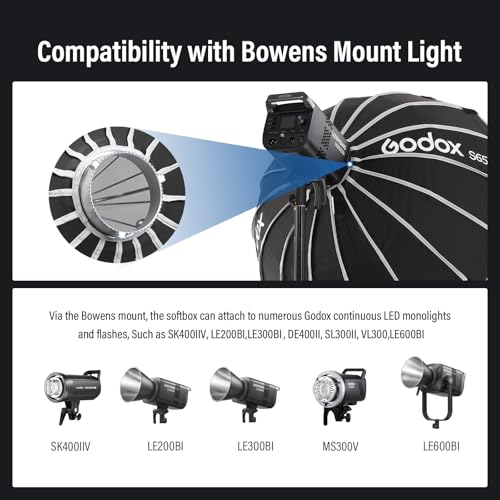 Godox S65W Softbox 65cm/25.6" White Inner Bowens Mount with Diffuser/Carry White-inner Softbox