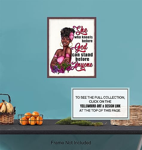 Black Girl Christian Wall Decor - Bible Verse Christian Gifts for African Americans - Religious Wall Art for Women - Jesus Poster for Black Women, Woman - spiritual Gifts, Scripture, Psalms, Prayer