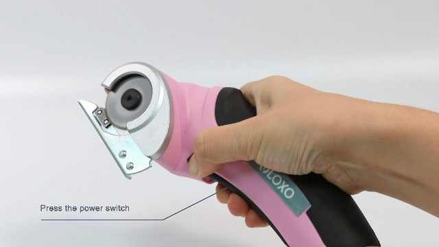 VLOXO pink cordless electric scissors for cardboard cutting with replacement blade
