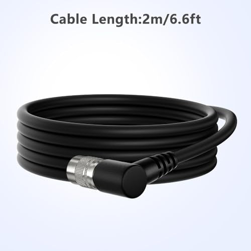 Alvin's Cables HR10A-7P-6S Hirose 6 Pin Female to Open End Power I/O Cable for Sony CCD, Basler, Keyence, Cognex, Baumer, Hikvision Industrial Camera, High Flex Shielded B-Type 6.6ft/2m Right angle 6 Pin B-Type