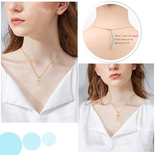 Oinsi Clear Glass Tube Cremation Urn Jewelry Ashes Holder Necklace Keepsake Memorial Pendant Including Box/Fill Kits Gold1