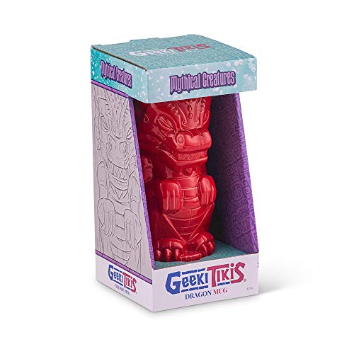 Geeki Tikis Red Dragon Fantasy Mug | Official Fantasy Series Ceramic Tiki Style Cup | Holds 17 Ounces