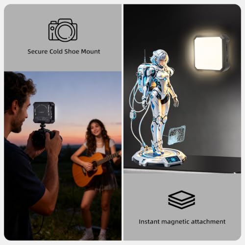 Ailight Magnetic LED Video Light, CRI 98+ 2500-9000K - Black