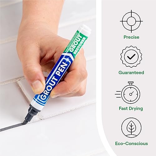 Dark grey Grout Pen tile grout paint marker by Rainbow Chalk Markers Limited, with wide 15mm tip and 20ml capacity