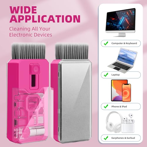 Keyboard Cleaner & Laptop Cleaning Kit, All-in-1 for Computer PC, HotPink