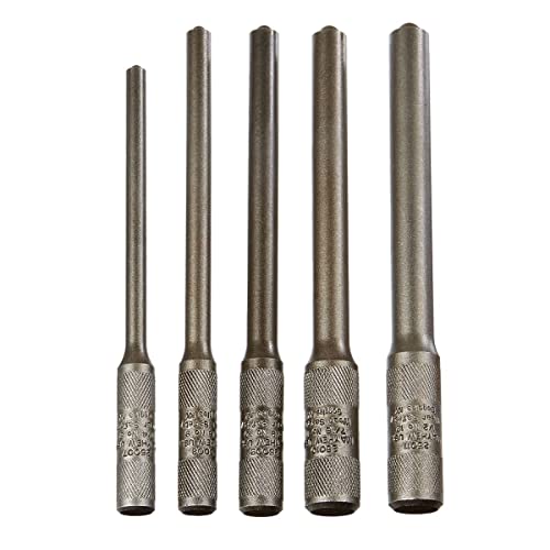 Mayhew 62256 5-piece large SAE pilot punch kit with black oxide finish pin punches