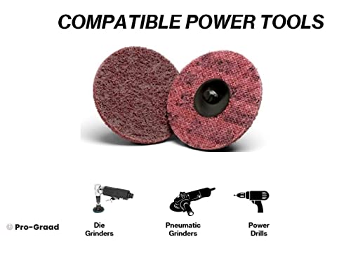 Pro-Graad R-Type 2-inch medium red surface conditioning quick change discs, 25 pack