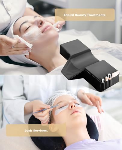 Black Onism Lash Pillow for eyelash extensions, memory foam neck support pillow designed for comfortable eyelash application.