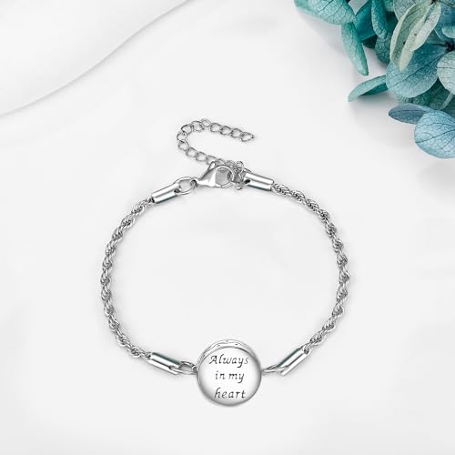Urn Bracelet for Ashes 925 Sterling Silver Abalone Shell Cremation Jewelry for Ashes Keepsake Pendant Locket Bracelet for Women Mem A-Tree of Life