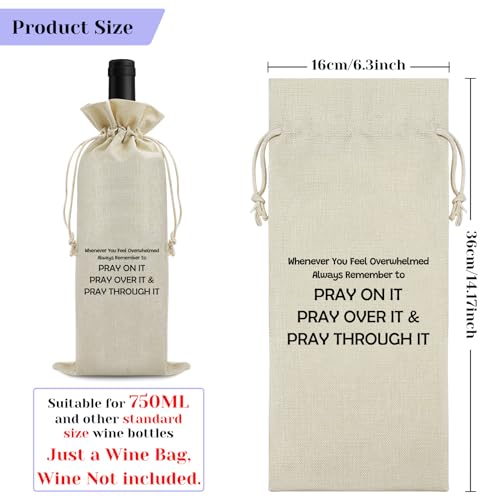 Christian Gifts for Women Wine Gift Bags Faith Religious Gift for Christian Women Mum Friend Catholic Gifts Bible Accessories Inspirational Religious Presents for Sister Reusable Wine Bottle Covers