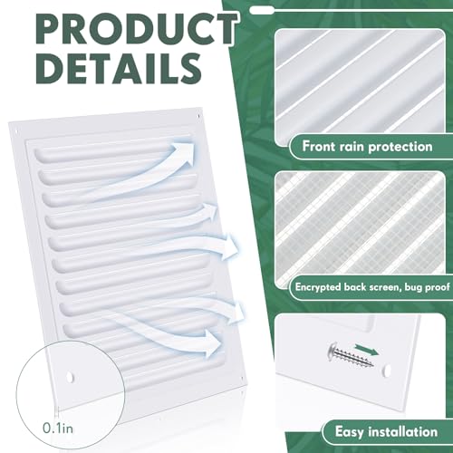 Yaocom socket head screws for 6 x 6 inch aluminum attic vents and metal gable shed vents with screen