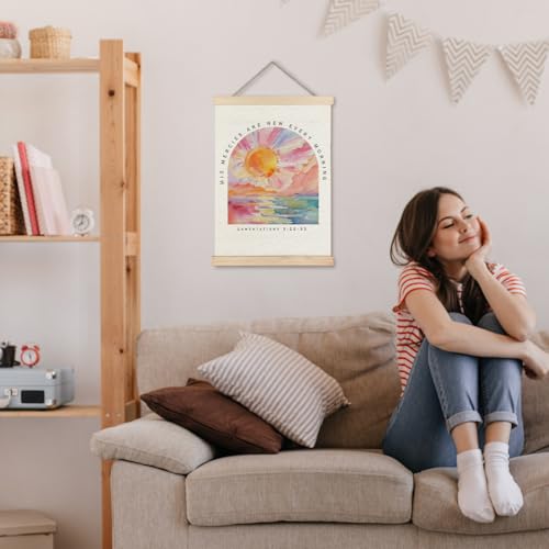 JINYO Christian Wall Decor, Inspirational Christian Wall Art Poster, His Mercies are New Every Morning Bible Verses Scripture Canvas Prints Wall Decor for Home Office Church, 16x24 Inches Bible Wall Art-3