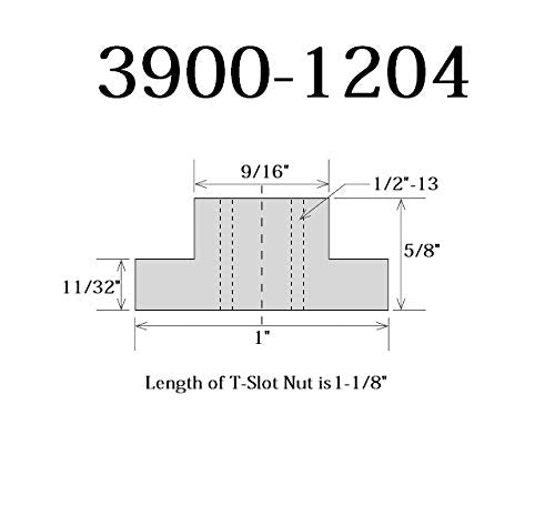 [Australia - AusPower] - HHIP 9/16" 1/2-13 T-Slot Nut (3900-1204) 9/16" T-slot 1/2-13 Thread 