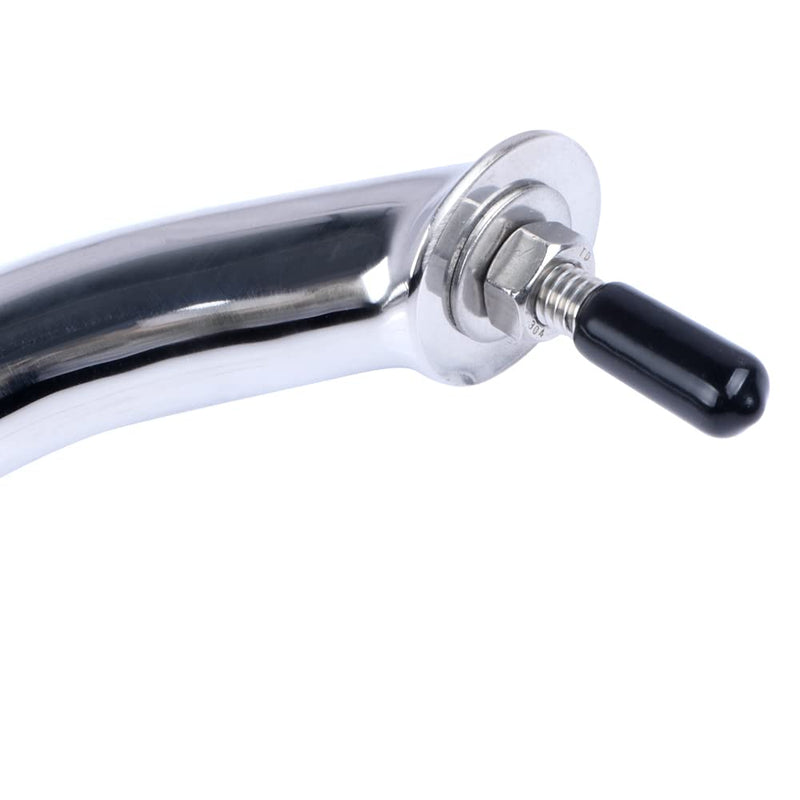 2PCS Boat Marine Grab Handle Polished Stainless Heavy Duty Round Tube Handrail with Flange & Stud - 8-1/4" Long