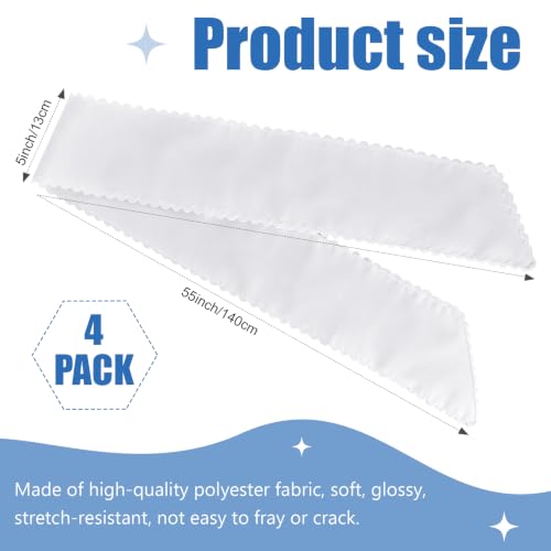Giesiery scalloped wreath sash in a 4-pack, 55-inch decorative wreath storage for front door and porch wreath decor.
