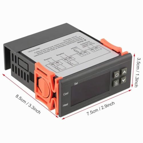 ARCELI AC 110V-220V Fahrenheit/Celsius Digital Temperature Controller Thermostat Heat/Cooling Mode with Sensor 2