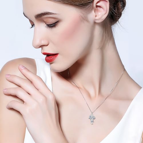 DAOCHONG Butterfly Cross Urn Necklace Memorial Cremation Jewelry Blue Butterfly Urn Necklaces