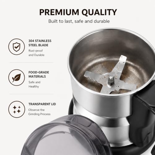 Electric Grinder 400W,Stainless Steel Mill for Coffee Beans