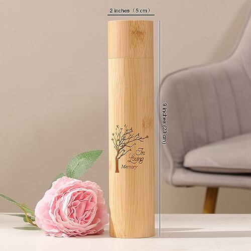 Up to 20 lbs Eco Bomboo Scattering Urn with Velvet Bag– Biodegradable Scattering Tube for Ashes - Travel Urn for Human Ashes (Set of 4, Tree of Life) Set of 4