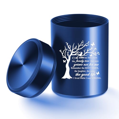 Small Mini Urns for Human Ashes Keepsake Tree of Life Sharing Urns for Female Male, Heart Cremation Jewelry Urn Necklaces for Ashes for Women Men, Blue