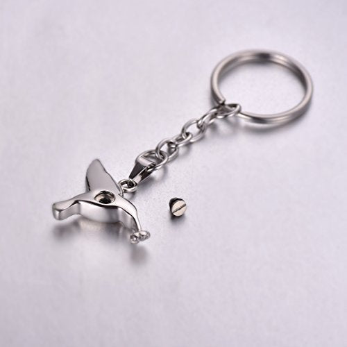 Lucky Hummingbird Memorial Keepsake Stainless Steel Cremation Keyring Urn Jewelry for Ashes