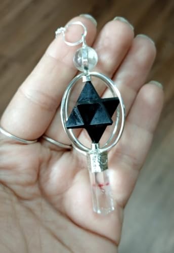 Jet Natural Black Tourmaline Spinning Pendulum for Dowsing, Reiki Healing, Chakra Balancing, Vastu, Energy Cleansing – Crystal Divination Tool for Accuracy & Protection