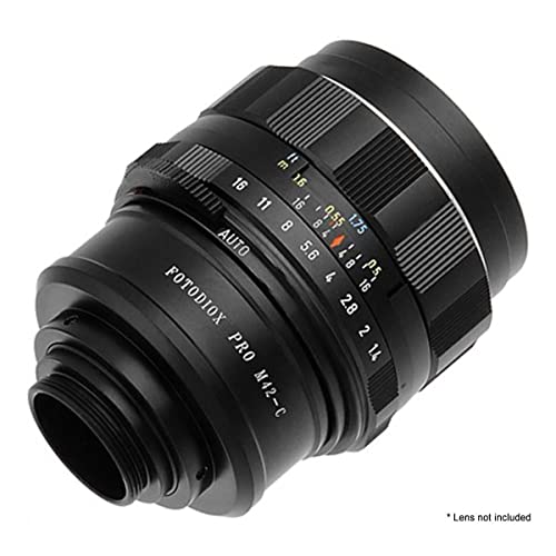 Fotodiox Pro Lens Mount Adapter Compatible with M42 Type 2 and Select Type 1 Lenses to C-Mount Cameras