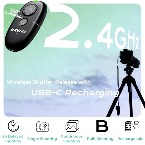 AODELAN USB-C Rechargeable Wireless Camera Remote Shutter Release for Canon Rechargeable Remote for Canon