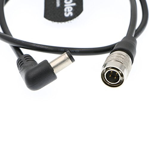 Alvin's Cables DC to Hirose 4 Pin Male Power Cable for Sound Devices 633| 644| 688 Zoom F8 Blackmagic Cinema Camera 4K 45CM|18inches straight 4 pin