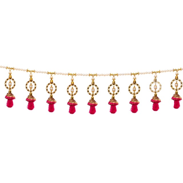 Toran Bandanwaar Decorative Hanging for Wall Door Home Temple Festival Wedding Function Party Decoration Décor and Gifting (Pink)
