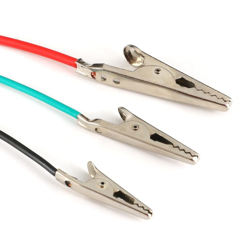 [Australia - AusPower] - Alligator Clip Test Leads, 50cm Colorful Dual-Ended Crocodile Clips, Wire Jumpers with 5 Colors, Set of 10, Electrical Clips for Electronic Experiments, Circuit Testing Connections 