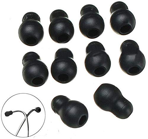 Pack of 10 Super Soft Earplugs Eartips Replacement for Stethoscope Silicone Black