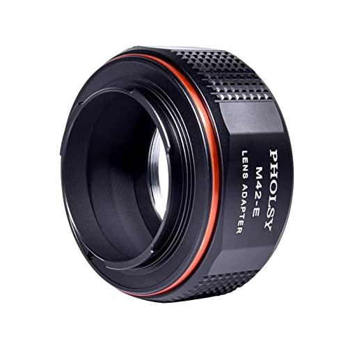 PHOLSY Lens Mount Adapter Compatible with M42 42mm Lens and Sony E Camera M42 to Sony E