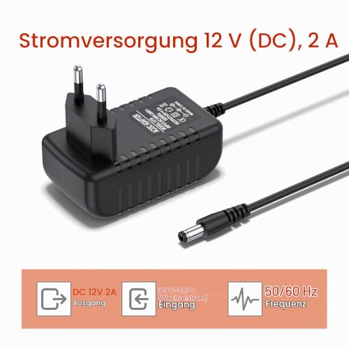 Mugust AC Adapter 12 V 2 A Power Supply AC 220 V to DC12 V 500 mA 1000 mA 1500 mA 2000 mA Power Driver 5.5 mm with 8 DC Plug Adapters Inverter Charger Transformer AC-DC Adapter (12V/2A) 12V/2A