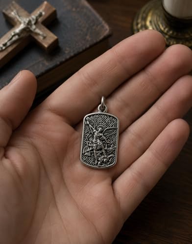 Saint Michael Archangel Medal Italian Pendant Catholic Protection Necklace