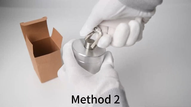 TopHomer Manual Powder Grinder with Glass Bottle, Silver