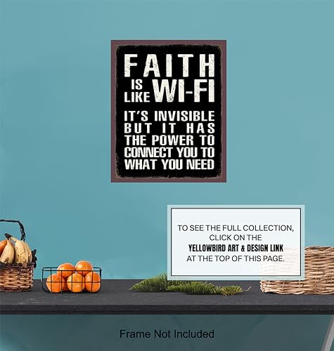 Religious Home Decor LARGE 11x14 - Inspiration Bible Verse Artwork - Religious Wall Decor for Men - Motivation Quotes - positive affirmation - Faith Wall Art - spiritual Gifts - Psalm 91 - Unframed 11"L x 14"W