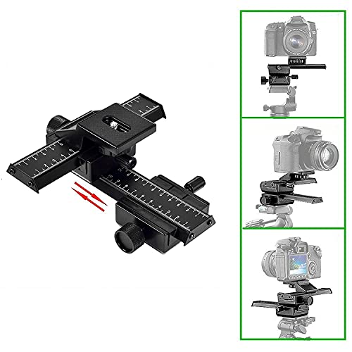 Aluminum 4-Way Macro Focusing Rail Slider with Quick Release Plate