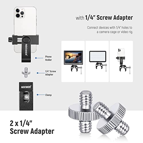 NEEWER 8 PCs Hot Shoe Mount Adapter Kit, Including Triple Cold Shoe Mounts, 1/4” Screw, Flash Stand Bracket, and Hotshoe Cover for DSLR Camera, LED Light, Microphone, Lighting Stands, Monitor ST47(8-Pack)