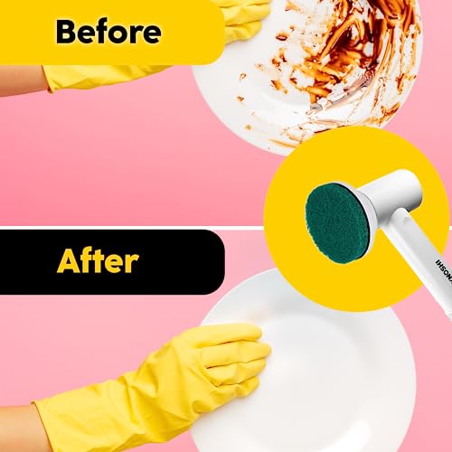 Synoshi Sponge Brush Heads (6 Units) for Electric Cleaning Brush | Designed for Cleaning Smooth Surfaces
