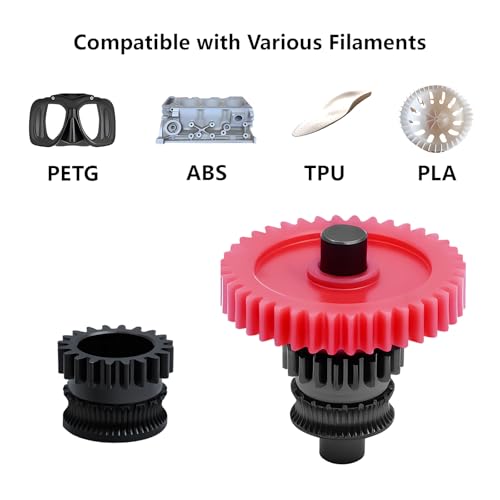 Hardened Steel Extruder Gear Kit for Kobra 3, 3D Printer DLC Nano Coating Hardened Steel Extruder Dual Gear and POM Gear Kit for Anycubic Kobra 3 Combo