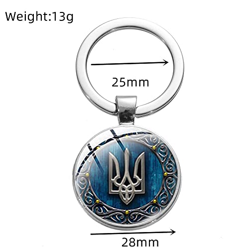 Tryzub Ukrainian Trident Keychain For Men Women,Ukraine Flag Symbol Logo Key Ring for Home Car Keys Attachment,Ukrainian Key Holder Gift, Zinc Alloy Religious Key Chain Organizer Come Gift Box