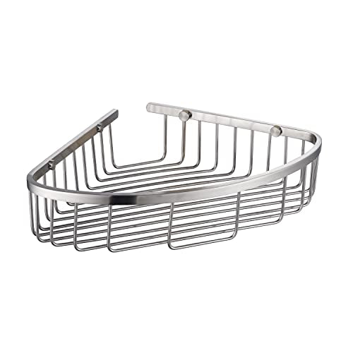 Bathroom Shower Caddy Corner Shelf, Corner-Hollow Design, Ultra Sturdy Rust-Proof Stainless Steel Shelf Organizer Shampoo Holder, Wall Mounted Storage Rack for Bathroom, Brushed Nickel Hollow Corner (1 Pack)