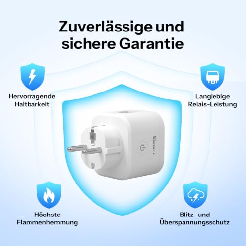 SONOFF S61s Smart Sockets 16A/3840W - Remote & Voice Control for a Safer and Smarter Life | Energy Monitoring & Timers | Matter Compatible with Alexa, Google and HomeKit (Pack of 4) 4 PACK