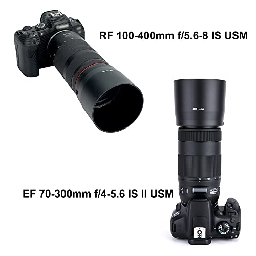 JJC ET-74B Lens Hood & Padded Lens Case Pouch for Canon RF 100-400mm f/5.6-8 is USM, Canon EF 70-300mm f/4-5.6 is II USM Lens