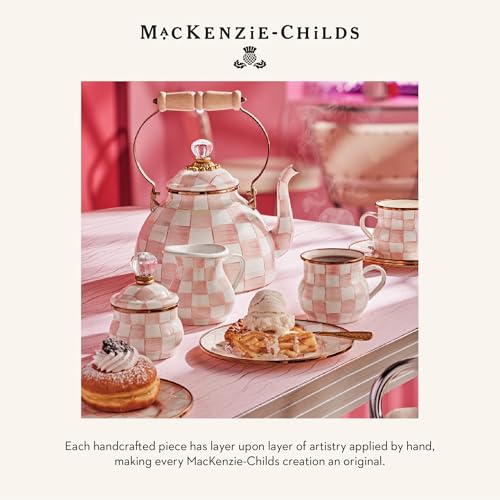 MACKENZIE-CHILDS Enamel Teacup, Pink-and-White Rosy Check