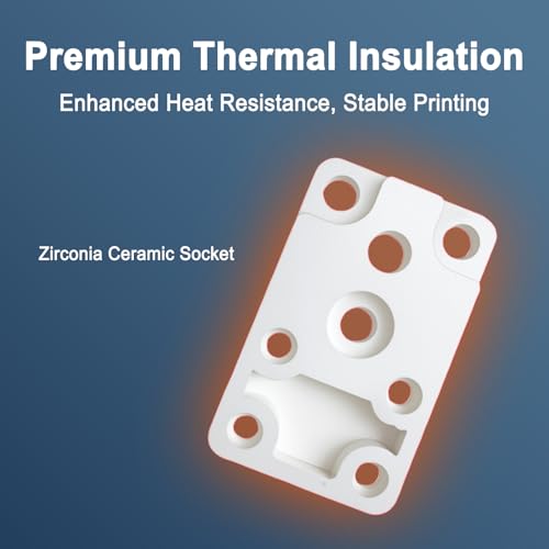 Upgraded Hotend Heating Assembly for Bambu Lab A1/A1mini – Ceramic Zirconia Insulation Base, High-Temperature Resistant, Tool-Free Installation & Easy Maintenance Hotend Heating Assembly 2.0