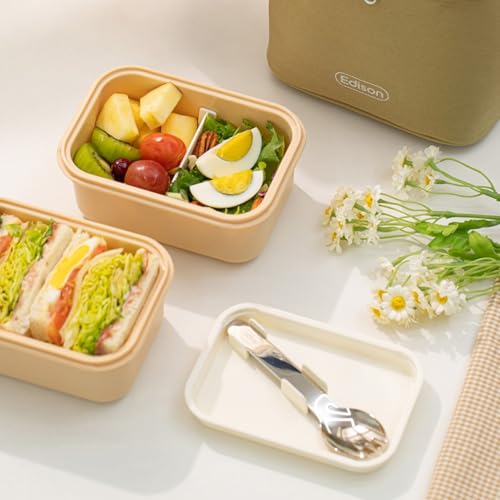 Stainless Picnic Lunch Box Set With Pouch. Thermal Lunch Box for Outdoor and Office (18.6oz / 550ml). Made In Korea