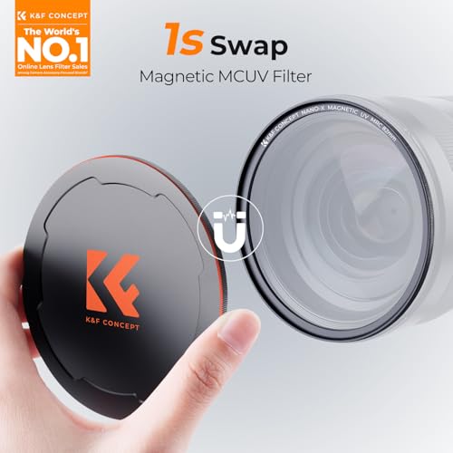 K&F CONCEPT 82mm Magnetic MC UV Lens Protection Filter + Lens Filter Cap