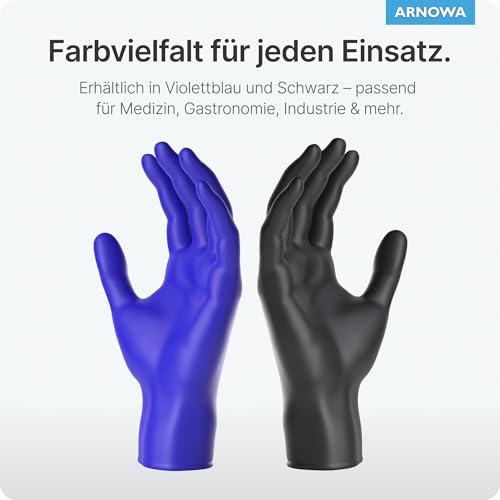 Arnomed Disposable Gloves, Accelerator Free, Nitrile Gloves, L, Pack of 100 | Disposable gloves, skin-friendly, nitrile gloves, disposable purple blue, allergy-friendly rubber gloves, powder-free